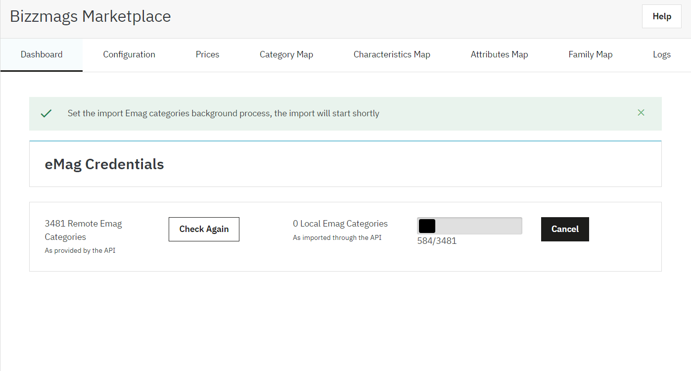 bizzmags marketplace emag categories import