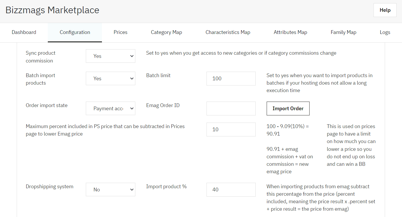 bizzmags marketplace emag configuration 3