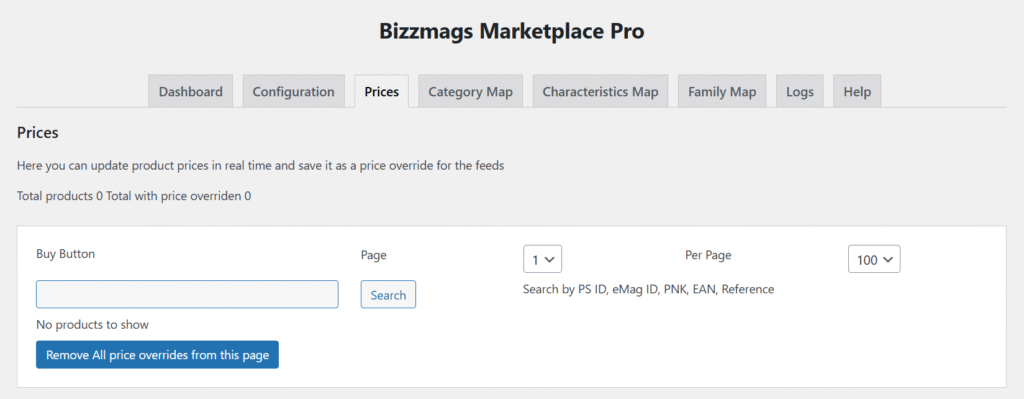 bizzmags custom price for emag marketplace