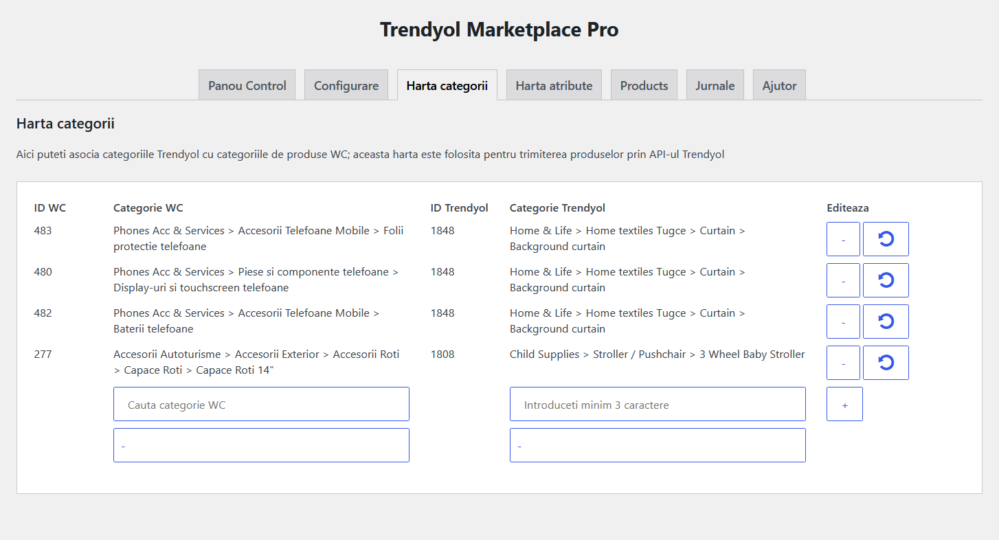 Harta Categorii Sync for Trendyol and WooCommerce